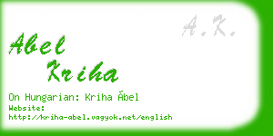 abel kriha business card